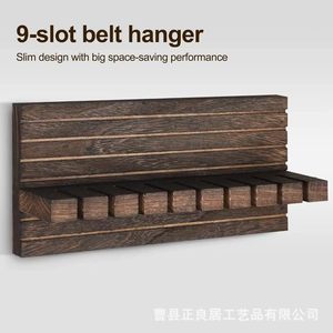 Wooden Belt <b>Storage</b> Rack 9x11.8x2.5 Inch <b>Wall</b> Mounted <b>Hanging</b> Organizer for Wardrobe Closet - Product Image 5