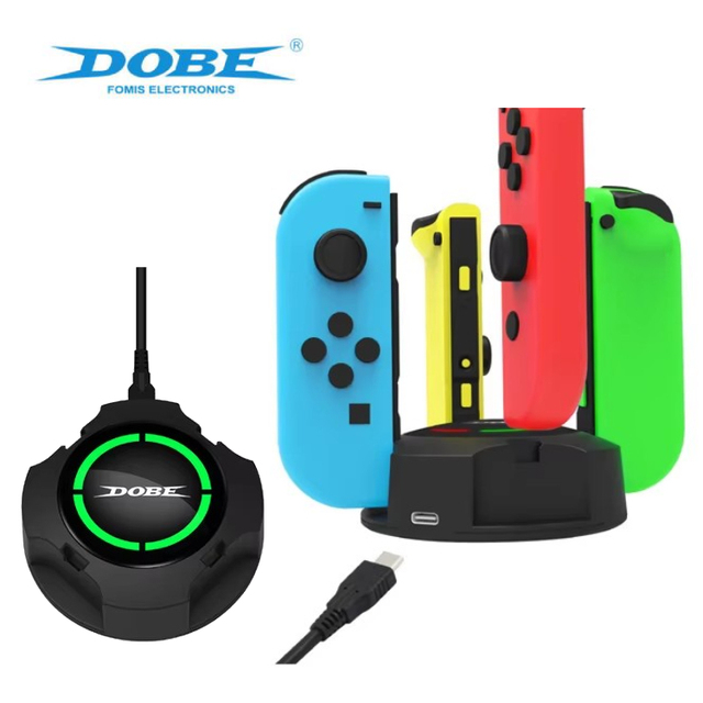 DOBE 4 in 1 Game Accessories RGB Charging Dock Circular Controller Charging Station for N-Switch Joy-Con