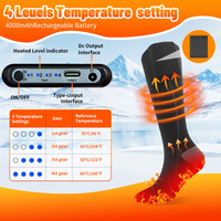 Chaussettes chauffantes intelligentes épaisses pour l'hiver, pour hommes et femmes, 4000 mAh, lavables, tricotées, pour les activités de plein air et le ski