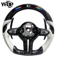 Volant de Sport Personnalisé pour Modèles BMW F10 F18 F11 M6 M3 M4 M5 E81 F20 Forgé en Véritable Fibre de Carbone