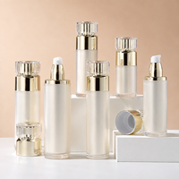 Flacon vide de luxe en acrylique or rose pour sérum cosmétique, 15ml, 30ml, 40ml, 50ml, 100ml, 120ml, 10g, 15g, 30g, 50g, pour soins de la peau
