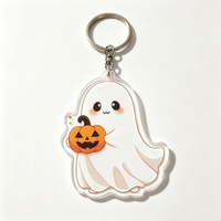 Nouveauté : Porte-clés en acrylique Halloween et Thanksgiving, design citrouille et fantôme 'Boo', cadeau de fêtes, ornements personnalisés, vente en gros à prix réduit