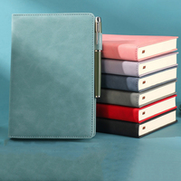 Carnet A5 à couverture rigide et logo personnalisé en cuir PU épaissi 180 feuilles Carnet cadeau Journal Agenda Agenda