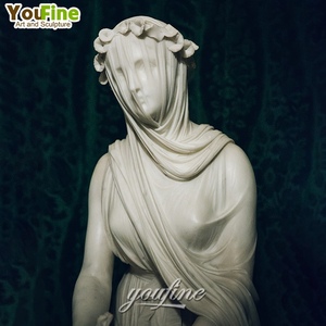 Statue de Rebecca voilée en <span class=keywords><strong>marbre</strong></span> de haute qualité pour musée - Product Image 4