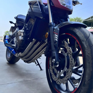 Pot d'échappement moto en alliage de titane noir/rouge AK Design Burn Blue pour Honda <span class=keywords><strong>CBR650R</strong></span>/<span class=keywords><strong>CBR650F</strong></span>/CBR650AR - Product Image 1