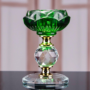 Portavelas de Cristal con Forma de Loto, Siete Colores, Resistente al Calor, Lámpara de Ofrenda Religiosa, Decoración para Templo - Product Image 2