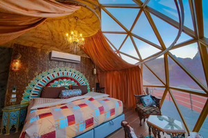 Carpa de cúpula de media esfera Cúpulas geodésicas Estructura de aluminio de lujo Casa de cúpula de vidrio para campamento Hotel Resort - Product Image 4