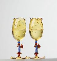 Schattig driedimensionaal teckelvormig glazen wijnglas, handgeblazen gepersonaliseerd cadeau-glas, voor koude dranken en fruitsappen.