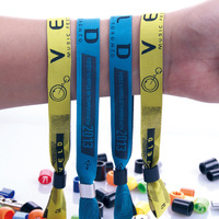 Bracelet en tissu tissé coloré avec fermoir en plastique, bracelet d'accès imprimé pour événements, festivals, sports, gymnases et activités de club