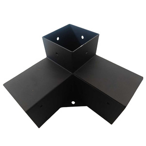 Estructura de Soporte para Pérgola en Forma de L, Hierro con Recubrimiento de Polvo Negro, 92 mm de Diámetro Interior, 220 mm de Longitud, Resistente a la Intemperie, Accesorio para Estructura de Sombra - Product Image 1