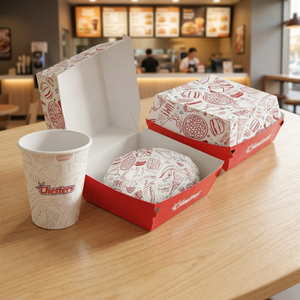 Cajas para Comida para Llevar de Alta Calidad al por Mayor, Impresión Personalizada, Papel de Grado Alimenticio, Empaque para Hamburguesas - Product Image 2