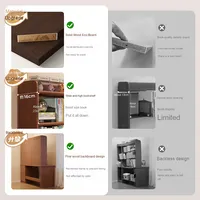 Escritorio de lujo moderno de madera maciza para estudiantes con estantería integrada, escritorio de ordenador para adultos para estudio en casa, dormitorio, estantería montada en la pared