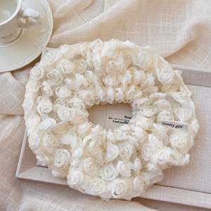 Fantástico Color Beige tridimensional delicado diseño <span class=keywords><strong>de</strong></span> flores rosas grandes Scrunchies <span class=keywords><strong>para</strong></span> <span class=keywords><strong>el</strong></span> <span class=keywords><strong>cabello</strong></span> Vintage encaje <span class=keywords><strong>tul</strong></span> tela <span class=keywords><strong>lazos</strong></span> <span class=keywords><strong>para</strong></span> <span class=keywords><strong>el</strong></span> <span class=keywords><strong>cabello</strong></span> - Product Image 6
