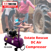Compresseur d'air à double Piston, pour camion d'assistance tout terrain, réparation de pneus, mini pompe à Air, robuste, sans huile, avec réservoir de 50 litres, 12V, DC