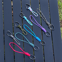 Cordon de parapluie mini avec crochet rotatif à dégagement rapide, porte-carte d'identité créatif tressé à la main et bracelet promotionnel