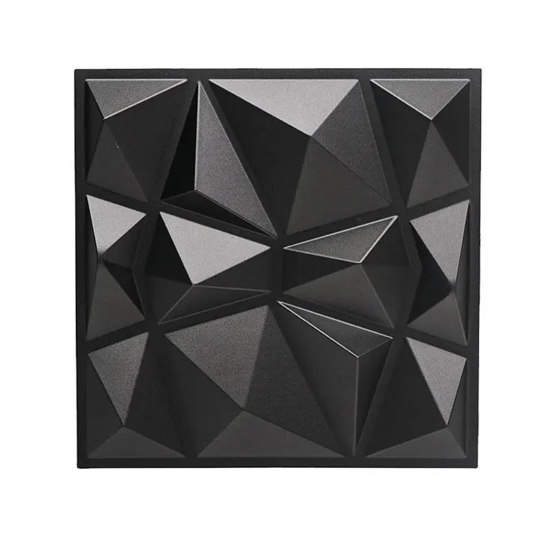 Black Textured Black 3D PVC Wall Panel Washable Decorative Panels for ...
