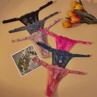 Celana Dalam Wanita Model Thong Kecil Menawan Bahan Nilon Katun, Pinggang Rendah, Kain Dobby, Tanpa Jahitan, Bernapas, Antibakteri, Seksi