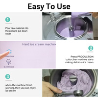 Machine à glace artisanale verticale à 3 pots de haute qualité, directement de l'usine chinoise, pour les boutiques de desserts et les restaurants
