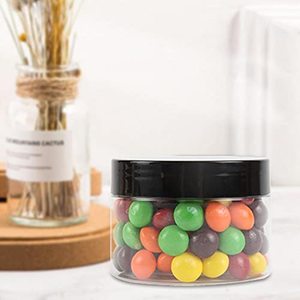 Miệng Rộng Rõ Ràng Rỗng Nhựa PET Refillable 4Oz 8Oz Lọ Nhựa Với Số Lượng Lớn Với Nắp Đậy Màu Đen - Product Image 4