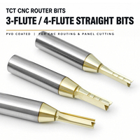 Fraise CNC TCT 55HRC avec revêtement PVD TiAlN, 3/4 dents, coupe-paillettes, pour fraisage droit, MDF, panneaux de particules, contreplaqué, mélamine
