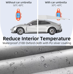 ร่มบังแดดรถยนต์อัตโนมัติคุณภาพสูง ผ้า Oxford 210D กันน้ำ กันรังสียูวี ขนาด 3.8x2.7 เมตร <span class=keywords><strong>แบตเตอรี่</strong></span> 5000mAh สำหรับใช้ในฤดูร้อน - Product Image 6
