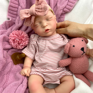 Muñeca Reborn de Silicona de 45 cm Personalizable, con Ojos Cerrados y Extremidades Móviles, Accesorio para Películas, Muñeca Recién Nacida para Artistas - Product Image 4