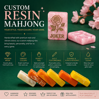 Jeu de Mahjong en résine moulée privée, tuiles de Mahjong rouge rubis, ensemble de jeu de table de casino pour les amateurs de Mahjong