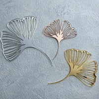 Prix de gros 3pcs Golden Ginkgo Leaf Gâteau Décoration Fournitures Acrylique Gâteau Cuisson Gâteau Topper pour Fête Décoration Fournitures