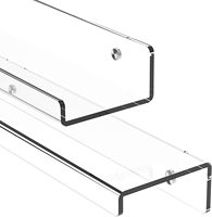 Vente en gros étagères transparentes de haute qualité Porte-disque vinyle présentoirs de rangement en acrylique transparent Support mural pour CD