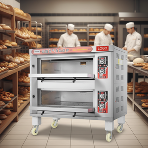 <span class=keywords><strong>Horno</strong></span> de gas comercial de acero inoxidable al por mayor con temporizador y control de temperatura para hornear pan, pasteles, pizza y galletas en panadería - Product Image 1