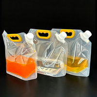 Pochette pour poignée de nourriture sac à cornue 2.5L jus liquide pochette debout sac d'eau en plastique de stockage extérieur avec poignée portable