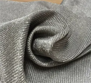 Groothandel Gebreide Elastische Emf Bescherming Anti Straling Geleidende Zilveren Vezel Stoffen Voor Kleding Zilver Gecoat Doek