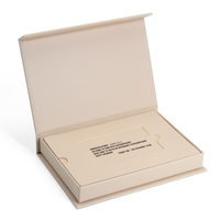 Carte magnétique de luxe personnalisée et boîte d'emballage cadeau de présentation de carte de crédit beige pour carte-cadeau