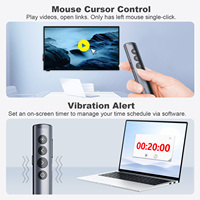 Télécommande de présentation multifonctionnelle sans fil avec laser de classe 2 et souris aérienne pour écrans LED/LCD, avec stylet remplaçable