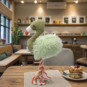 <span class=keywords><strong>2026</strong></span> Fabrika Evcil Hayvan Peluş Özel Yapım Devekuşu Flamingo Kuş Şeklinde Oyuncaklar Gıcırtılı Çiğneme Köpek Oyuncakları Dayanıklı Pamuk Halatlı - Product Image 2