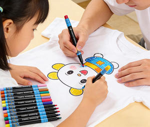 Marqueurs textiles permanents pour vêtements, stylos à peinture pour tissus, marqueurs à peinture imperméables lavables en machine pour t-shirts, chaussures en toile, sacs - Product Image 1