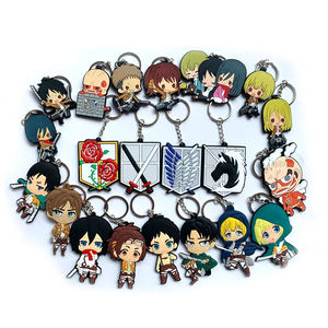 Porte-clés 21 Designs Anime Attaque sur Tian Porte-clés PVC <span class=keywords><strong>Eren</strong></span> Jaeger <span class=keywords><strong>Armin</strong></span> Personnage 2D Silicone Souple Double Face Porte-clés - Product Image 4