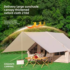 خيمة تخييم قابلة للنفخ بتصميم كابينة للاستخدام الخارجي، تتسع لعدة أشخاص، مصنوعة من قماش أكسفورد المحمول والمقاوم للمطر، مثالية للتخييم والمغامرات السياحية - بيع بالجملة - Product Image 2