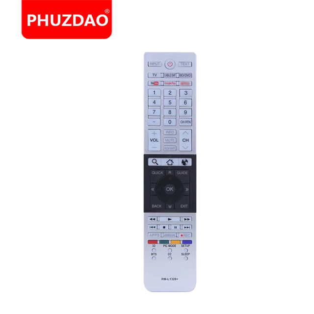 Hot Sale Universal Remote HUAYU RM-L1328+ for Toshiba High Quality Replacement Remote Controls in Wholesale Box Packaged
