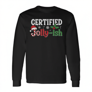เสื้อยืดแขนยาวคริสต์มาส Jolly-Ish ที่ได้รับการรับรอง สร้างบรรยากาศวันหยุดแสนสนุก - Product Image 2