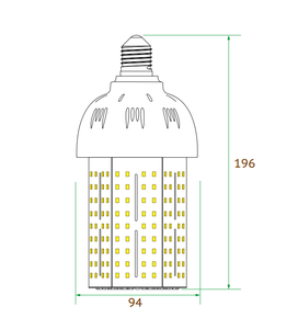 Ampoule LED blanche haute puissance 45W 50W, dissipateur thermique en aluminium, ventilateur, culots E26 E27 E39 E40, 3600LM 80 CRI pour éclairage extérieur - Product Image 3