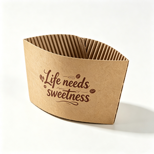 Recyclable Kraft Paper Cup Sleeve for Hot Coffee & Tea, Custom Printed Eco-Friendly Disposable Cup Sleeves, Wholesale Package - Product Image 4