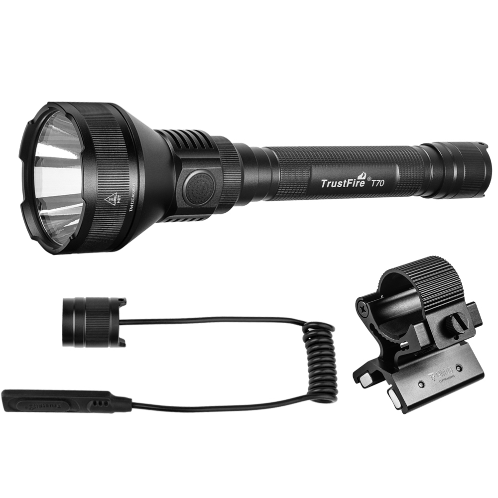 Охотничий фонарик TrustFire T70 с продолжительным сроком работы 68 часов, 1 км, беспроводной пульт дистанционного управления и магнитное крепление