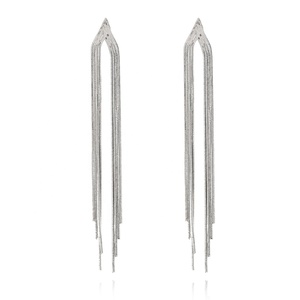 Orecchini a Cerchio da Donna Hip Hop Punk Trendy con Nappe a Catena in Ottone <span class=keywords><strong>Dorato</strong></span>, <span class=keywords><strong>Argento</strong></span> S925 Placcato Oro 18K, per Fidanzamento - Product Image 4