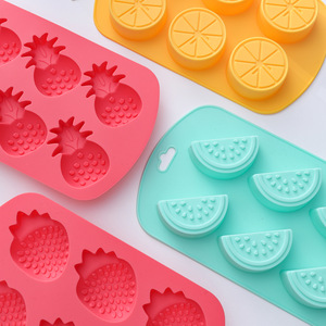 Silicone Ice Cube <b>Molds</b> Strawberry Watermelon Lemon Shape Food Grade For Dessert Making - Product Image 2