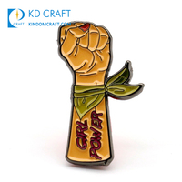 Épinglette de revers personnalisée en gros, message positif Girl Power, badge en métal, citation inspirante, émail, féminisme, épinglette féministe