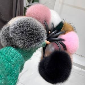 بالجملة قابل للتعديل، واقي الاذن الجلدي الشتوي الدافئ من فرو الثعلب الحقيقي، واقي النساء الفرو الثعلب الحقيقي واقيات النساء - Product Image 4