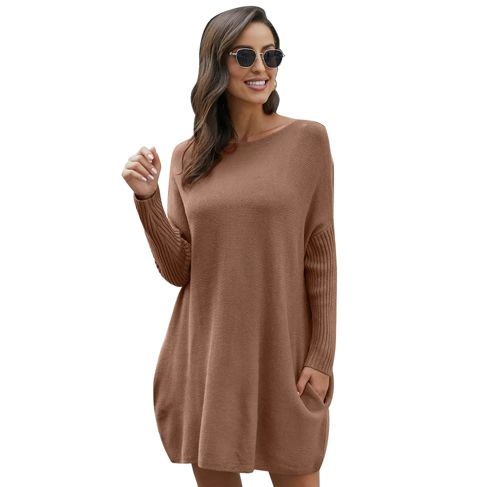 New style ladies casual o neck long sleeve plain clothing women s sweaters sweater woman