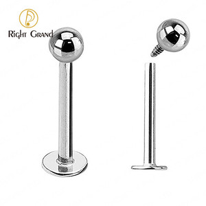 Implant Grade Titanium ASTM F136 Internal Thread Lip Labret untuk Tindikan Awal - Product Image 1