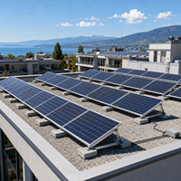Kit de montage de panneaux solaires en aluminium anodisé et acier inoxydable pour sol en béton, installation rapide, garantie 15 ans